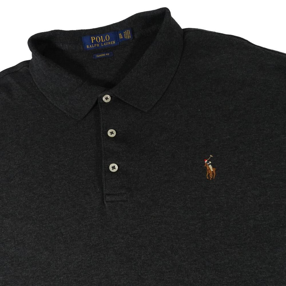 Ralph Lauren Flesh Pony Gray Golf Polo Shirt Men's Classic Fit XL